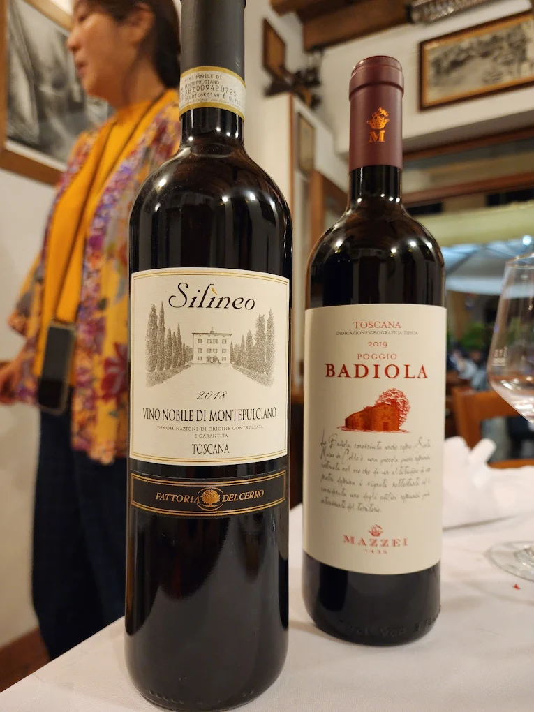 Vino Nobile di Montepulciano e Chianti in tavola